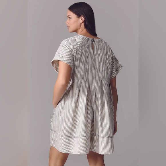 NWT Anthropologie Pilcro 2X Plus Short-Sleeve Denim Mini Swing Dress - Picture 5 of 14